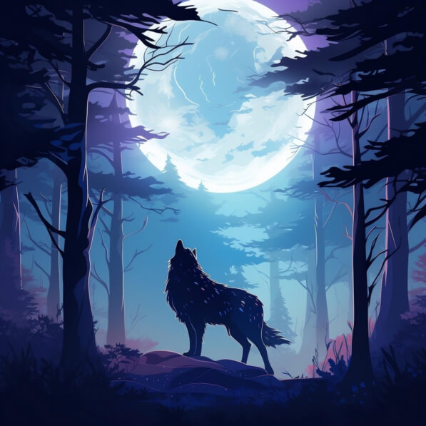 Download Wolf Howling in Woods under Full Moon Backgrounds Online ...