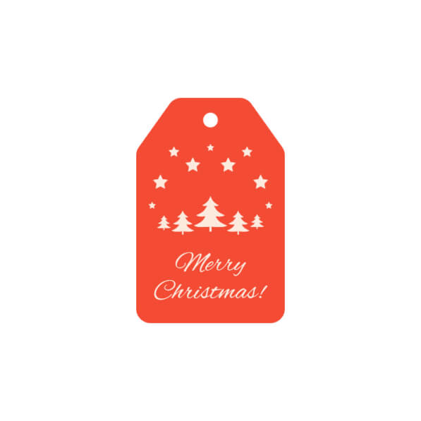 Download Orange Tag with Tree Design for Merry Christmas Greetings ...