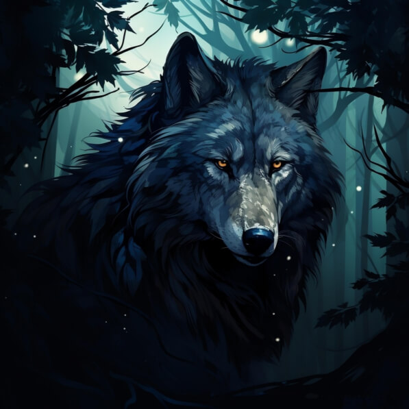 Download Wolf in the Woods with Intense Gaze Backgrounds Online ...