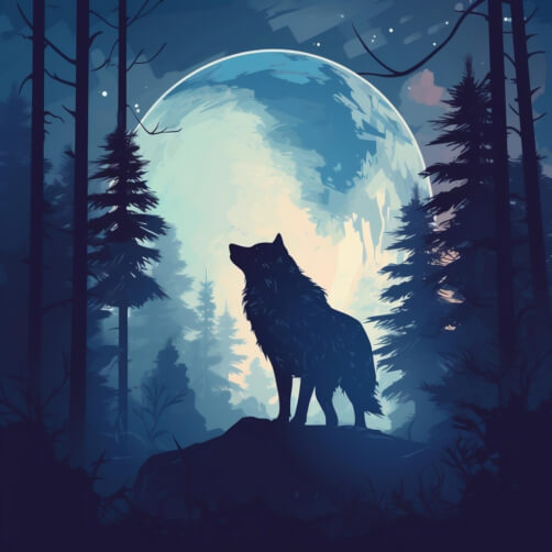 Download Wolf Howling at Moon in Woods Backgrounds Online - Creative ...