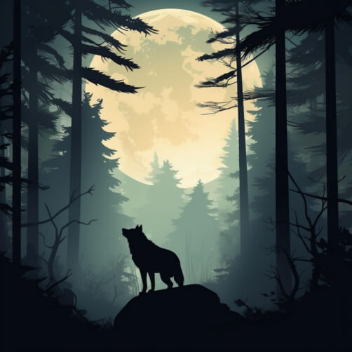 Download Wolf Howling at Moon in Woods Backgrounds Online - Creative ...