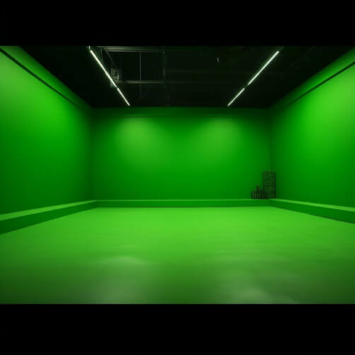 Empty Green-Lit Room