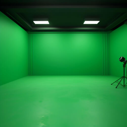 Green Screen Room for Filming and Recording