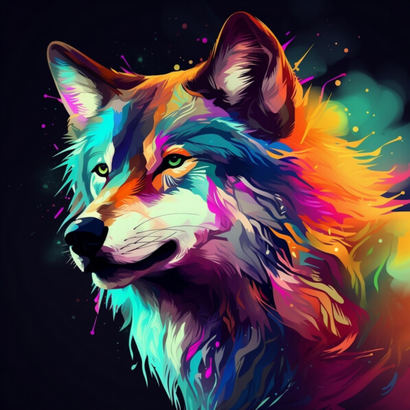 Download Abstract Painting of a Vibrant Wolf Head Backgrounds Online ...