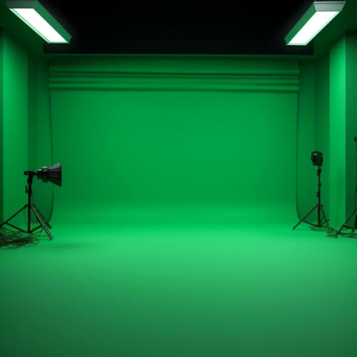 Green Screen Room with Lighting Fixtures