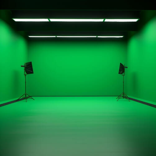 Green Screen Room for Filming and Recording