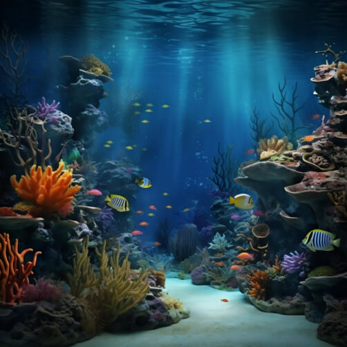 Download Colorful Underwater Scene with Fish and Corals Backgrounds ...