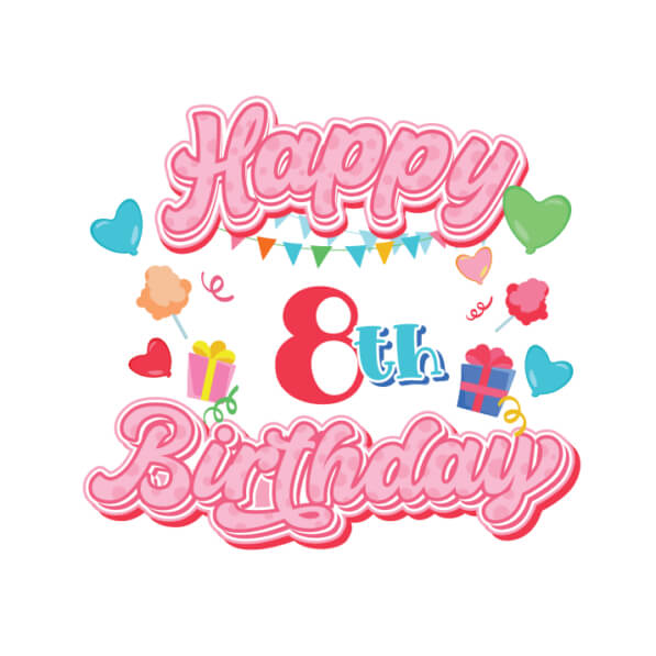 8th Birthday Cards & Templates - View #2