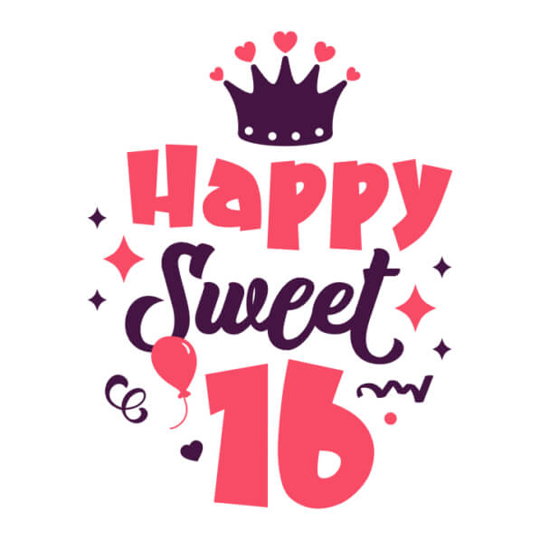 Banner per 16° compleanno per ragazze decorazioni per feste di compleanno felice 16° compleanno bandierine da appendere ghirlanda per 16 sedici anni compleanno festa a tema decorazione sfondo