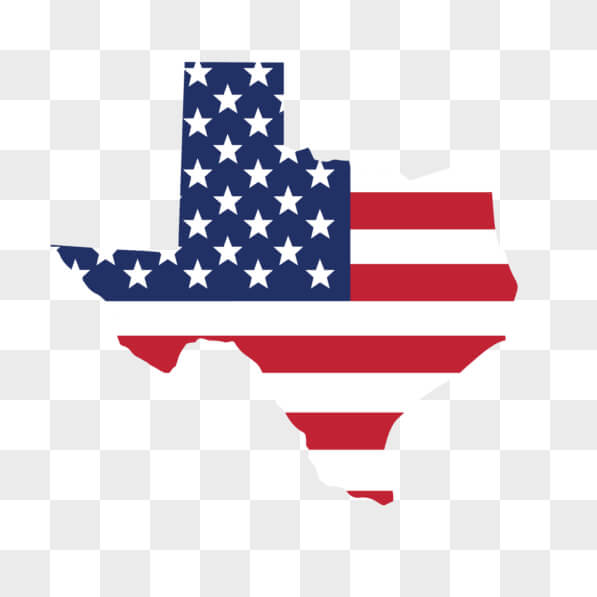 Download Map of Texas with American Flag PNGs Online - Creative Fabrica