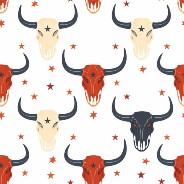 Download Western-themed Bull Skulls Pattern Patterns Online - Creative ...
