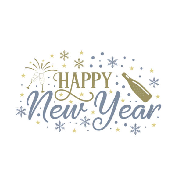Download Happy New Year Greeting Card with Champagne and Fireworks ...