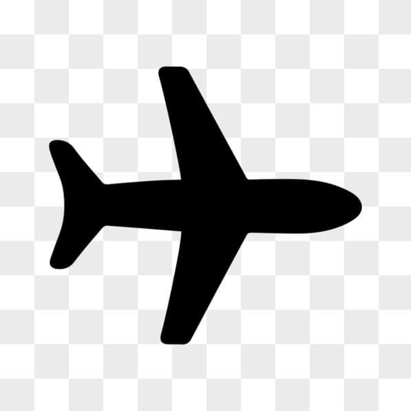 Download Black Airplane Silhouette on White Background PNGs Online ...