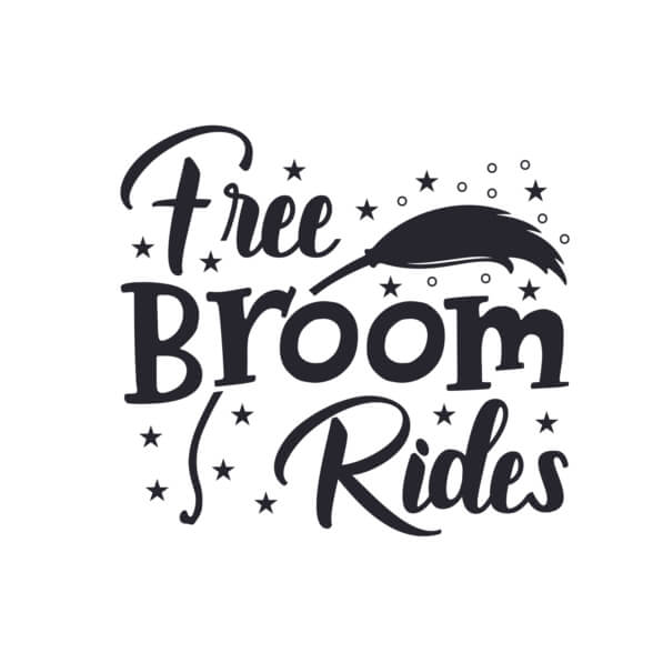 Download Vintage Sign: Free Broom Rides Quotes Online - Creative Fabrica