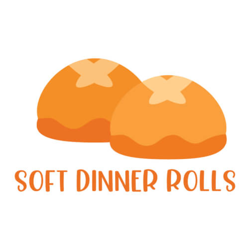 Orange Donuts with 'Soft Dinner Rolls' Text