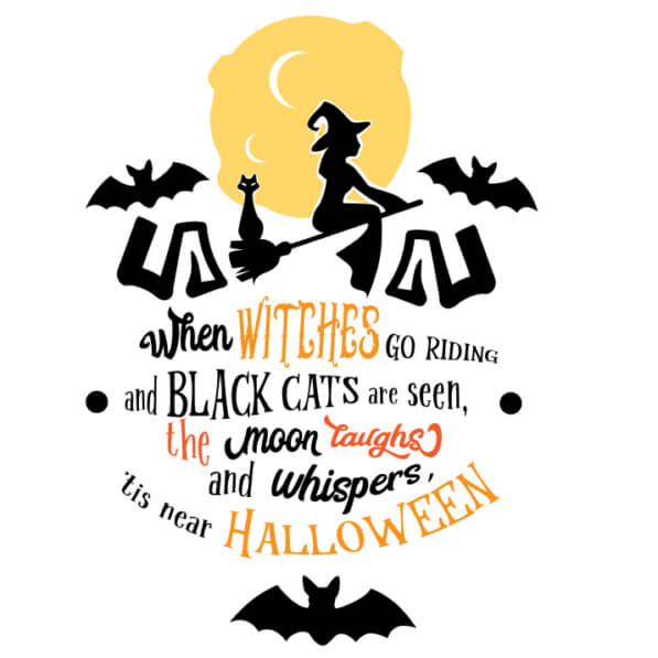 Download Spooky Halloween Poster with Bats and Witchcraft Theme Quotes ...