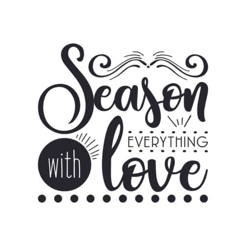 Black and White Calligraphy Lettering - Season is Everything with Love