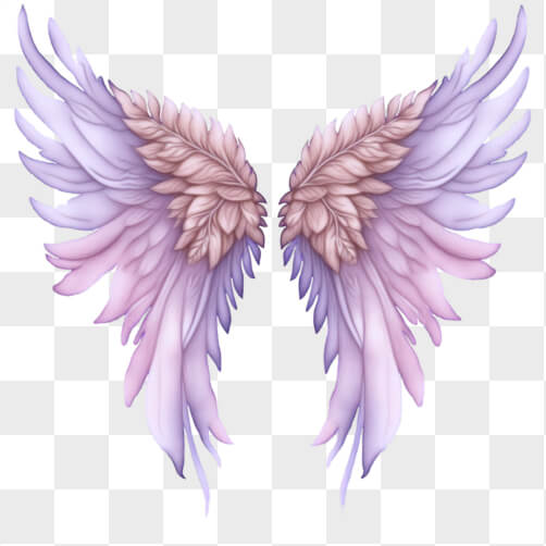 Pink and Purple Angel Wings on Black Background