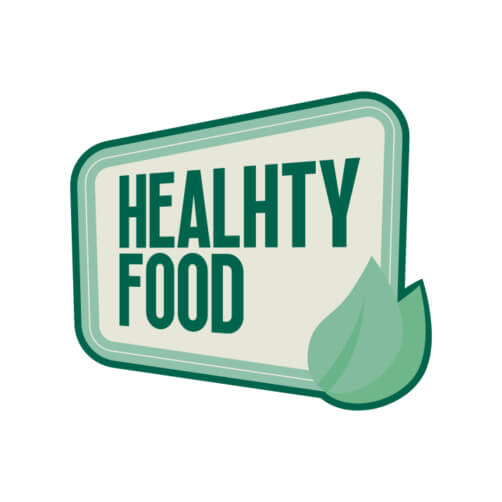 Healthy Food Logo with Leaf