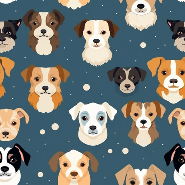 Download Seamless Dog Heads Pattern Patterns Online - Creative Fabrica