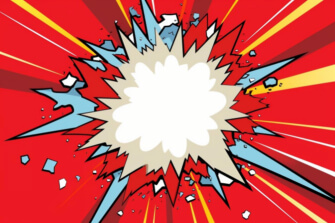 Download Comic Book Explosion with White Clouds and Red Rays ...