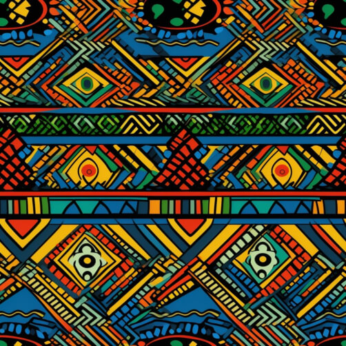 African Tribal Pattern with Bright Colors and Geometric Shapes Patterns African Tribal Pattern with Bright Colors and Geometric Shapes Patterns thumbnail