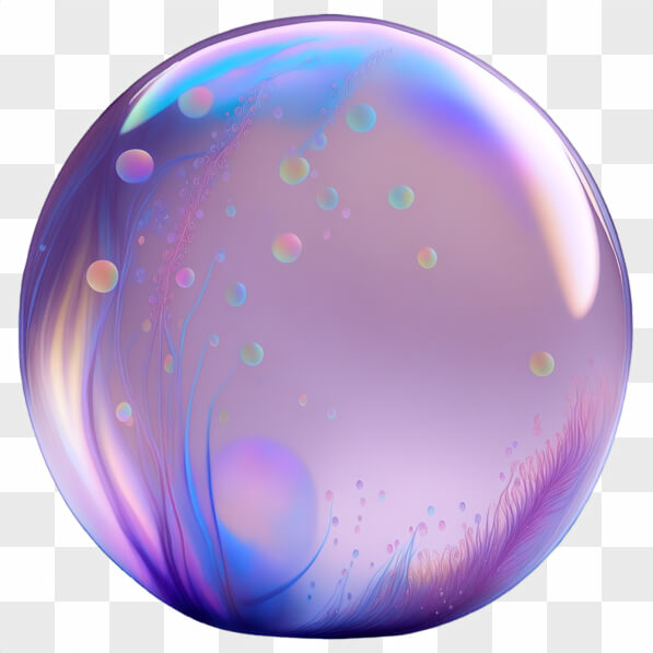 Download Blue and Purple Bubble Sphere with Abstract Floral Patterns ...