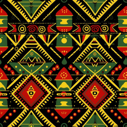 Download African Tribal Pattern on Black Background with Colorful ...