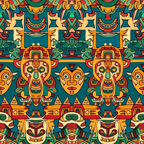 Download Aztec Tribal Pattern with Bright Colors and Geometric Shapes ...