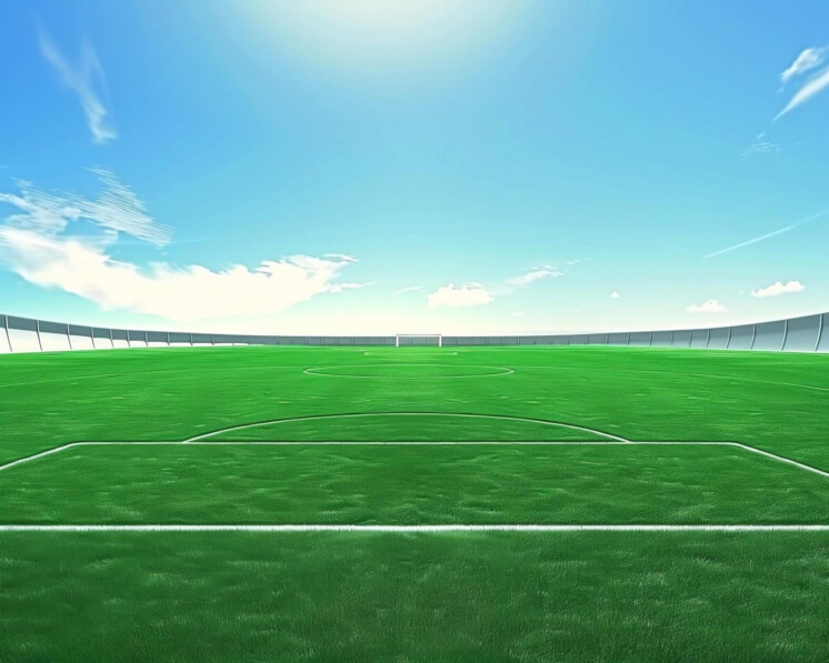Download Empty Soccer Field with Blue Sky and Green Grass Backgrounds ...