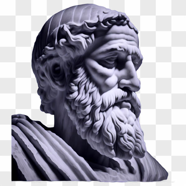 Download Artistic Representation of an Ancient Greek Man Bust PNG ...