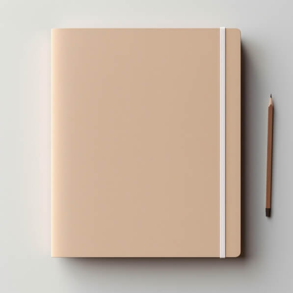 Download Beige Notebook and Pencil Mockups Online - Creative Fabrica