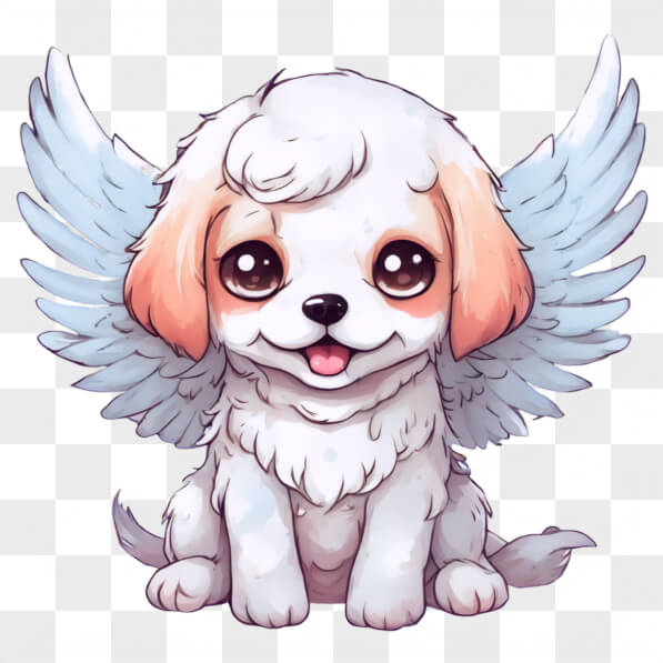 Download Kawaii White Dog with Wings and Tiara Kawaii Online - Creative ...