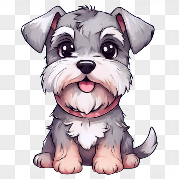 Download Kawaii Schnauzer Dog Sitting and Smiling Kawaii Online ...