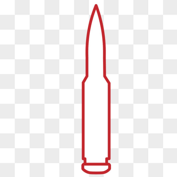 Download Red Line Drawing of a Bullet PNGs Online - Creative Fabrica