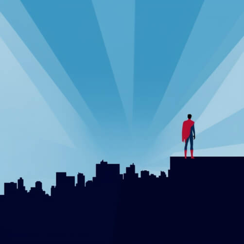 Super-herói em traje do Superman em um penhasco Planos de Fundo Super-herói em traje do Superman em um penhasco Planos de Fundo thumbnail