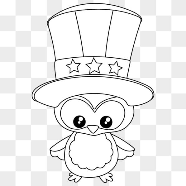 Download Patriotic Owl Coloring Page PNGs Online - Creative Fabrica