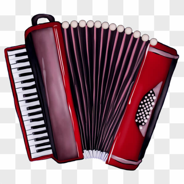 Download Red Accordion Instrument with Keys PNGs Online - Creative Fabrica