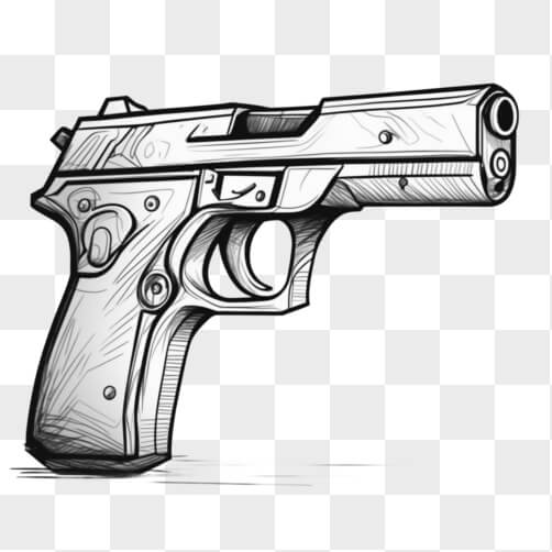 Hand-Drawn Sketch of an Empty Gun Sketches thumbnail