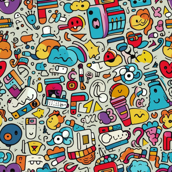 Download Colorful Doodles on Seamless Pattern Patterns Online ...