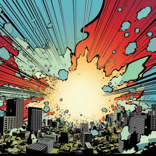 Ilustração de Explosão na Cidade dos Quadrinhos Planos de Fundo Ilustração de Explosão na Cidade dos Quadrinhos Planos de Fundo thumbnail