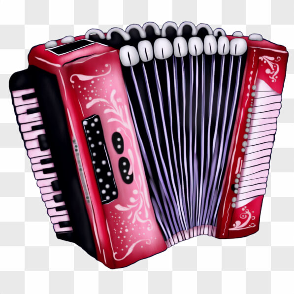 Download Red and Black Accordion - Traditional Musical Instrument PNGs ...
