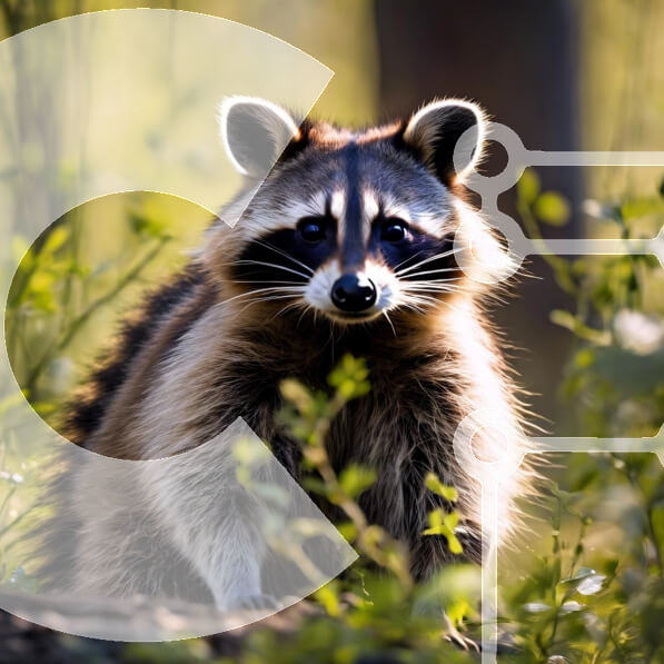 Smallest Racoon Small Raccoon in the Woods stock photo | Creative Fabrica
