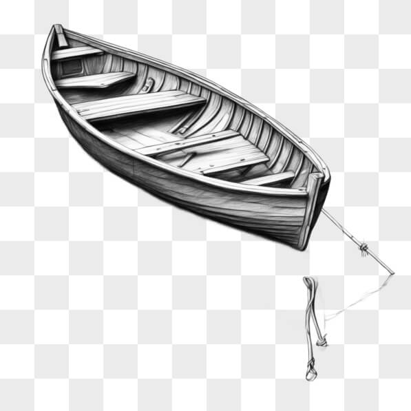 Download Wooden Boat Drawing Floating on Water Sketches Online