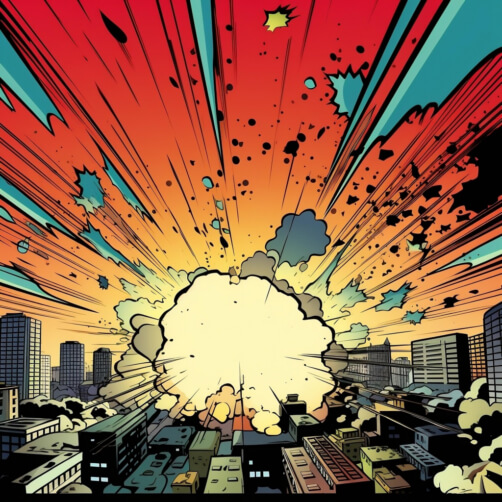 Ilustração de Explosão na Cidade em Estilo de Quadrinhos Planos de Fundo Ilustração de Explosão na Cidade em Estilo de Quadrinhos Planos de Fundo thumbnail