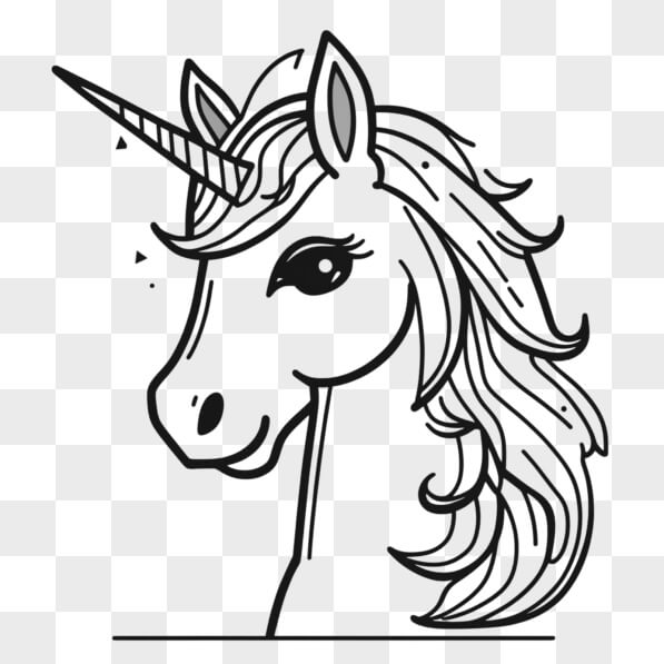 Download Unicorn Head Coloring Page Sketches Online - Creative Fabrica