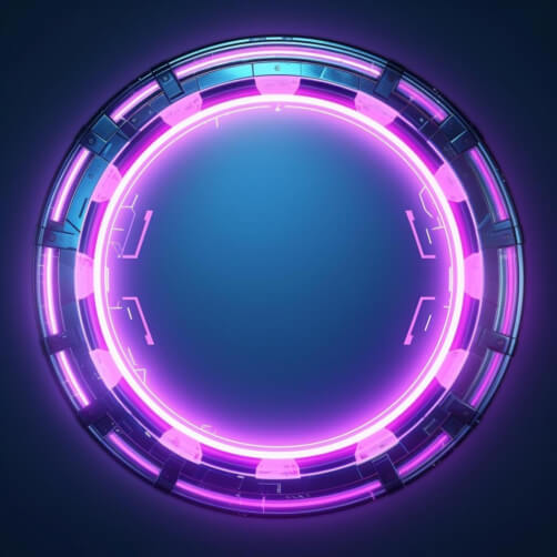 Download Futuristic Circular Frame with Blue Neon Lights Backgrounds ...