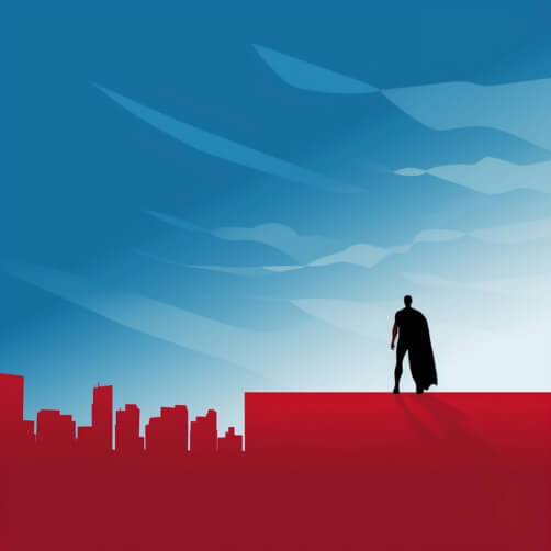 Super-herói em plataforma elevada com pano de fundo urbano Planos de Fundo Super-herói em plataforma elevada com pano de fundo urbano Planos de Fundo thumbnail