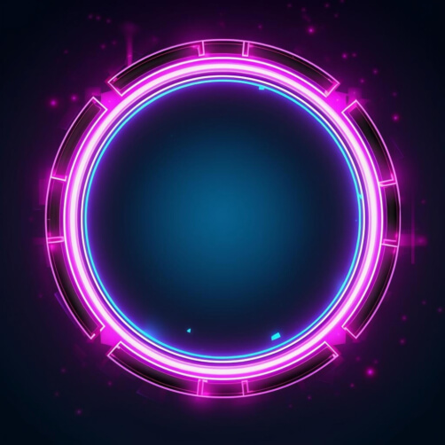 Download Futuristic Circular Frame with Blue Neon Lights Backgrounds ...
