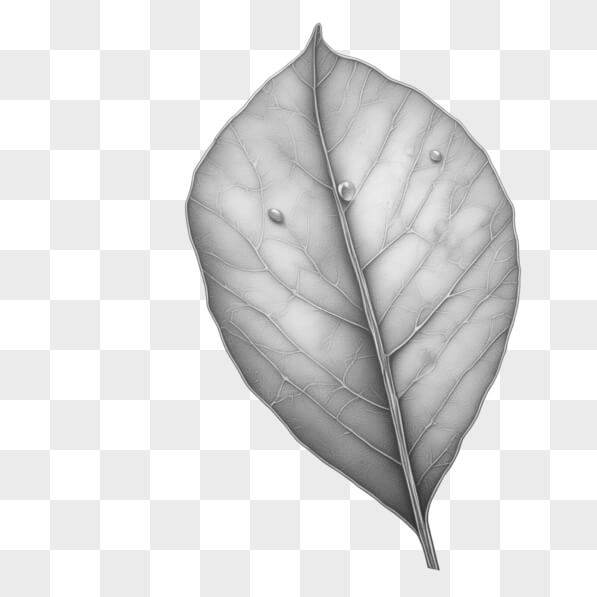 Download Detailed Drawing of a Leaf with Water Droplets Sketches Online ...